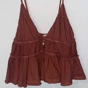 urban outfitters burnt orange triangle flowy cami
